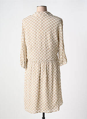 Rochie midi croială fluidă mâneci 3/4 bej YAYA femeie