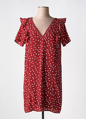 Rochie scurtă mâneci scurte mâneci scurte maro CHERRY PARIS femeie