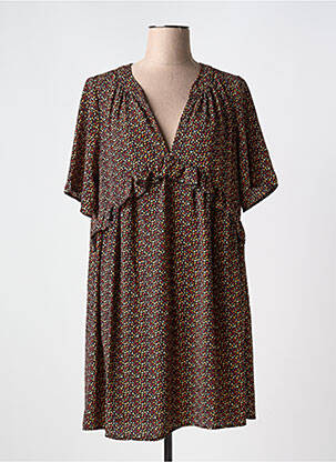 Rochie scurtă mâneci scurte mâneci scurte maro CHERRY PARIS femeie