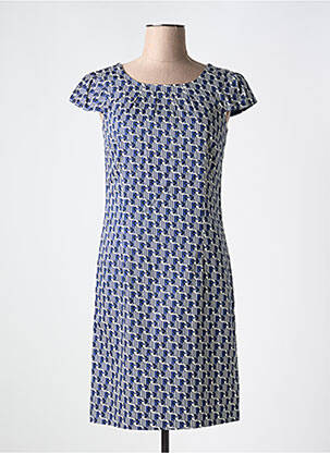 Rochie midi imprimeu fantezie mâneci scurte albastru MEXX femeie