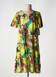 Rochie midi imprimeu floral mâneci scurte verde AGATHE & LOUISE femeie