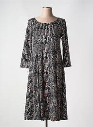 Rochie midi imprimeu fantezie mâneci lungi negru OLIVER JUNG femme