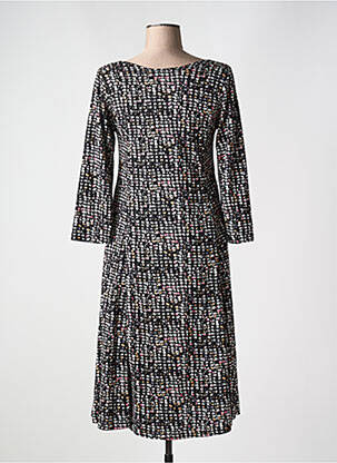 Rochie midi imprimeu fantezie mâneci lungi negru OLIVER JUNG femeie