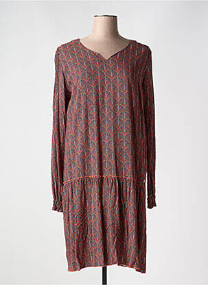 Rochie midi croială fluidă mâneci lungi portocalie THALASSA femeie
