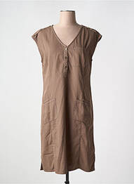Rochie midi mâneci scurte mâneci scurte maro AGATHE & LOUISE femeie