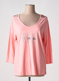 Tricou mâneci 3/4 mâneci 3/4 roz THALASSA femme