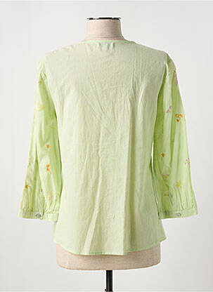 Bluză țesătură poplin mâneci 3/4 verde AGATHE & LOUISE femeie