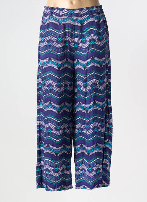 Pantalon larg țesătură poplin mărime normală albastru AGATHE & LOUISE femme