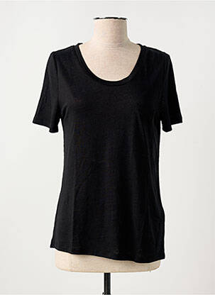 Tricou elasticitate mâneci scurte negru ALLUDE femeie