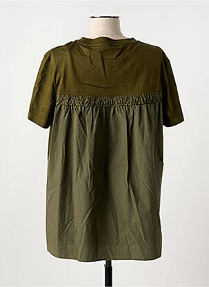 Tricou croială dreaptă mâneci scurte verde MONCLER femeie
