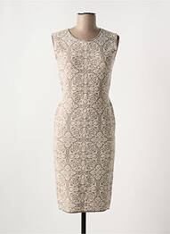 Rochie midi fără mâneci fără mâneci bej D.EXTERIOR femeie