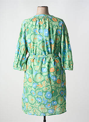 Rochie midi imprimeu floral mâneci 3/4 verde TRIANGLE femeie