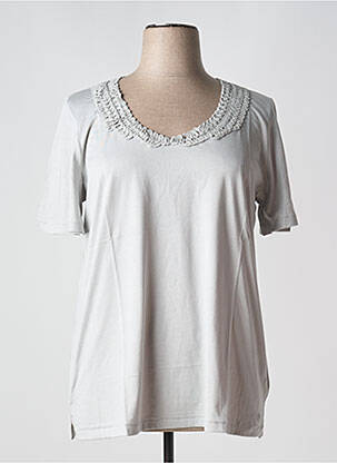 Tricou guler în v mâneci scurte gri SHEEGO femeie