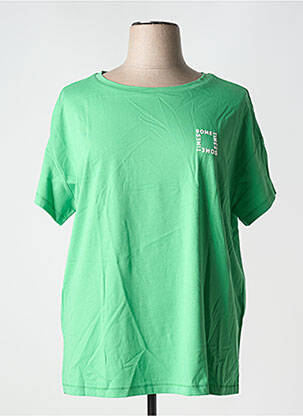 Tricou croială dreaptă mâneci scurte verde TRIANGLE femeie