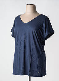 Tricou guler în v mâneci scurte albastru SHEEGO femme