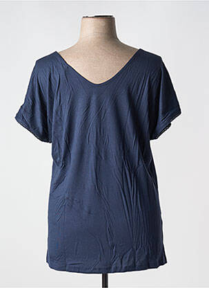 Tricou guler în v mâneci scurte albastru SHEEGO femeie