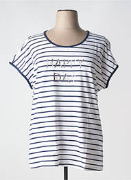 Tricou croială dreaptă mâneci scurte albastru SHEEGO femme