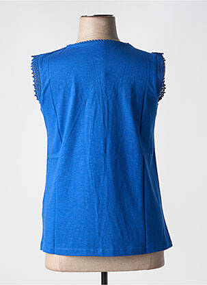 Tricou guler în v mâneci scurte albastru SHEEGO femeie