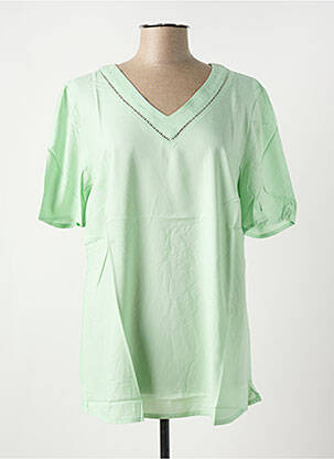 Tricou croială dreaptă mâneci scurte verde SHEEGO femeie