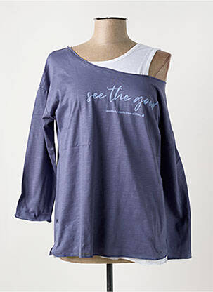 Tricou mâneci 3/4 mâneci 3/4 albastru SHEEGO femeie