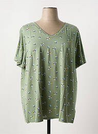 Tricou croială dreaptă mâneci scurte verde SHEEGO femeie