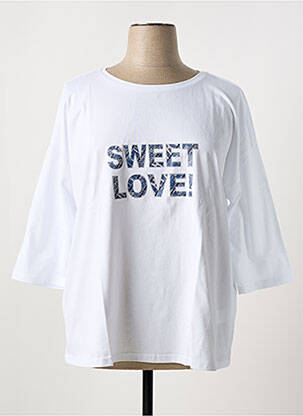 Tricou mâneci 3/4 mâneci 3/4 alb SHEEGO femeie