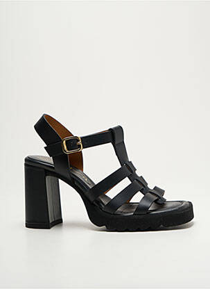 Sandale/pantofi decupați material neted toc de 7 la 9 cm negru UNISA femeie