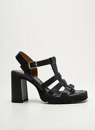 Sandale/pantofi decupați material neted toc de 7 la 9 cm negru UNISA femeie