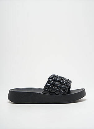 Mulete/saboți țesătură satinată toc de 4 la 6 cm negru ASH femeie