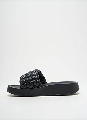 Mulete/saboți țesătură satinată toc de 4 la 6 cm negru ASH femeie
