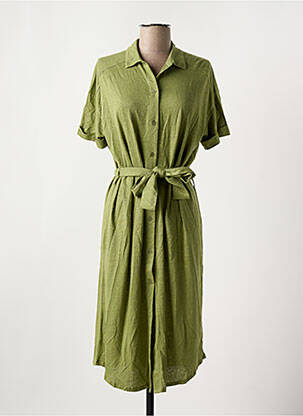 Rochie midi mâneci scurte mâneci scurte verde MAJESTIC FILATURES femeie