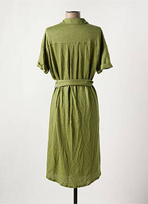 Rochie midi mâneci scurte mâneci scurte verde MAJESTIC FILATURES femeie
