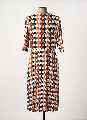 Rochie midi mâneci 3/4 mâneci 3/4 portocalie SURKANA femeie