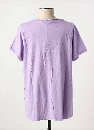 Tricou serigrafie flockată mâneci scurte violet STORIATIPIC femeie