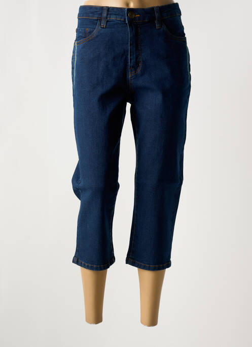 Pantalon trei sferturi buzunare talie înaltă albastru SHEEGO femme