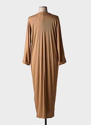Rochie midi croială fluidă mâneci lungi maro TENDANCE UNIQUE femeie