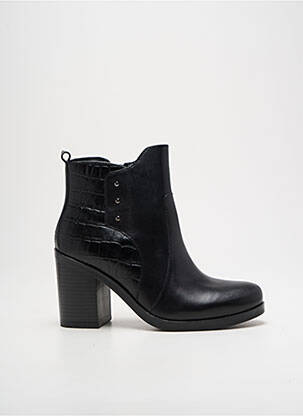 Botine/ghete material neted toc de 7 la 9 cm negru ILARIO FERUCCI femeie