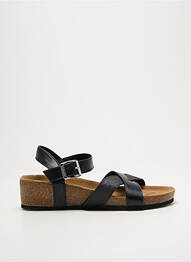 Sandale/pantofi decupați material neted toc de 4 la 6 cm negru ISOTONER femme