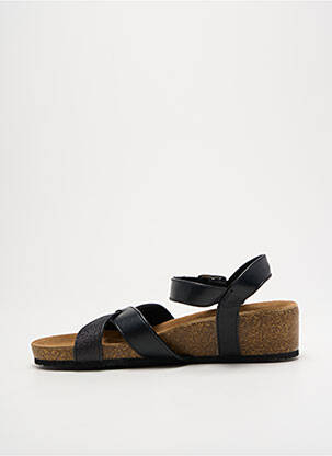 Sandale/pantofi decupați material neted toc de 4 la 6 cm negru ISOTONER femeie