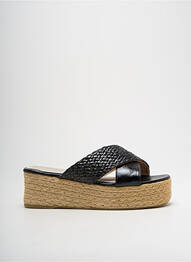 Espadrile țesătură satinată toc de 4 la 6 cm negru CASSIS femme