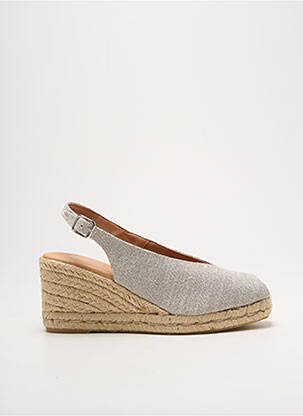 Espadrile țesătură satinată toc de 7 la 9 cm argintiu MIMAO femeie