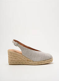 Espadrile țesătură satinată toc de 7 la 9 cm argintiu MIMAO femme