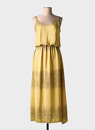 Rochie lungă galben LAUREN VIDAL femeie