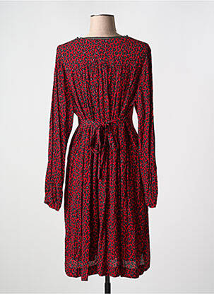 Rochie midi imprimeu fantezie mâneci lungi roșu INDIES femeie