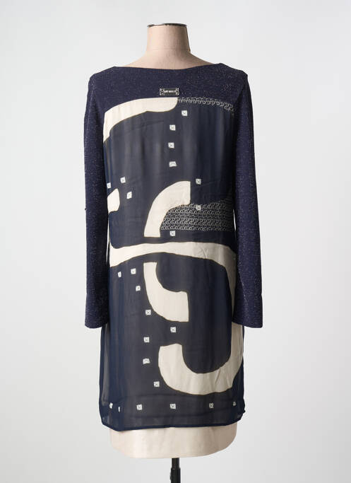 Rochie midi imprimeu fantezie mâneci lungi albastru ELISA CAVALETTI femme