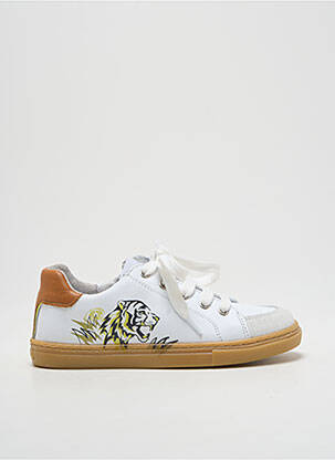 Adidași material neted vârf rotund alb GBB băiat