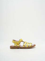 Sandale/pantofi decupați țesătură lăcuită chiquet galben GBB fille