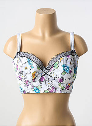 Sutien efect material satinat top sutien modelat alb FREYA femeie