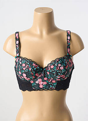 Top/caraco țesătură jersey negru FREYA femeie