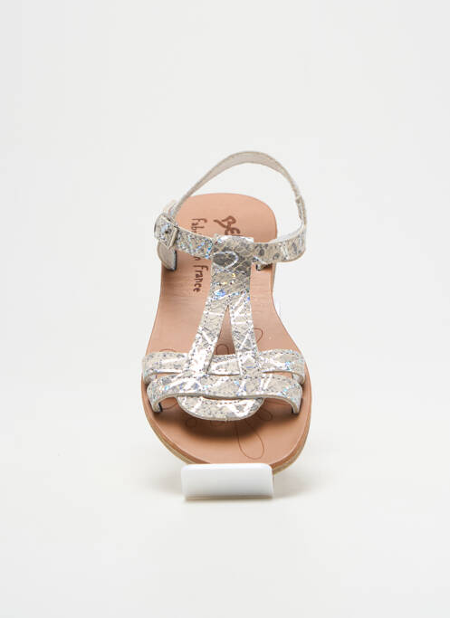 Sandale/Pantofi decupați argintiu BELLAMY fată